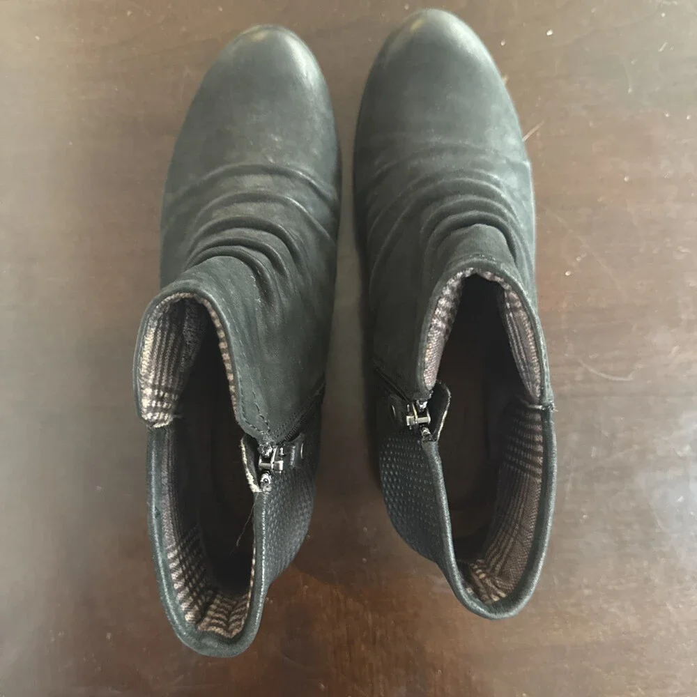 Rockport Cobb Hill Gratasha Ankle Boots Black Leather Women’s 8.5 – Comfort Zip